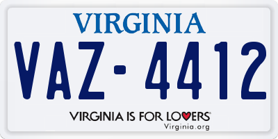 VA license plate VAZ4412