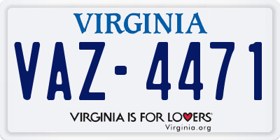 VA license plate VAZ4471