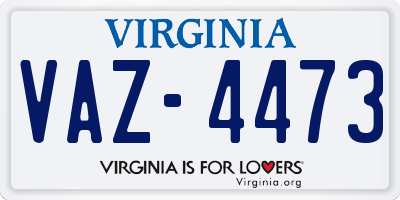 VA license plate VAZ4473