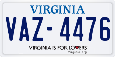VA license plate VAZ4476