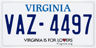 VA license plate VAZ4497
