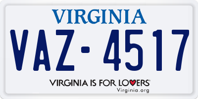 VA license plate VAZ4517