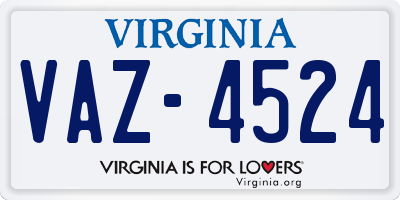 VA license plate VAZ4524