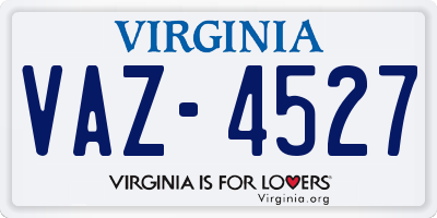 VA license plate VAZ4527