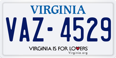 VA license plate VAZ4529