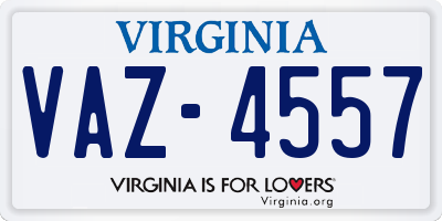 VA license plate VAZ4557