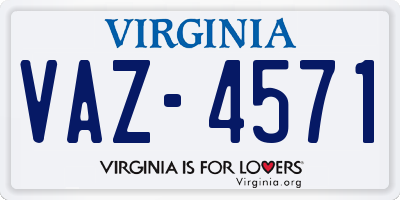 VA license plate VAZ4571