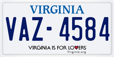 VA license plate VAZ4584
