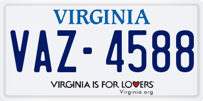 VA license plate VAZ4588