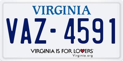 VA license plate VAZ4591