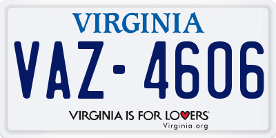 VA license plate VAZ4606