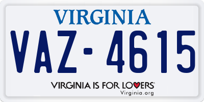 VA license plate VAZ4615