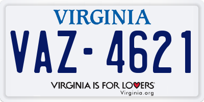 VA license plate VAZ4621