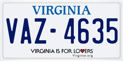 VA license plate VAZ4635