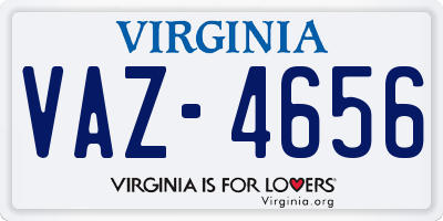 VA license plate VAZ4656
