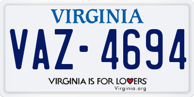 VA license plate VAZ4694