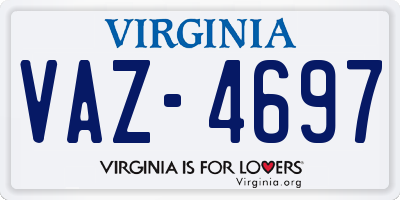 VA license plate VAZ4697