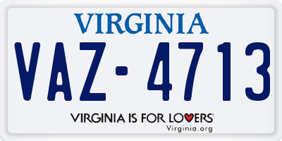 VA license plate VAZ4713