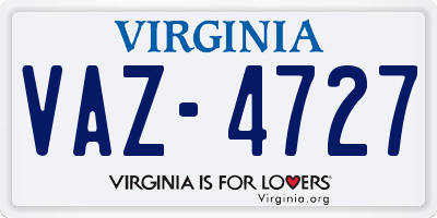VA license plate VAZ4727