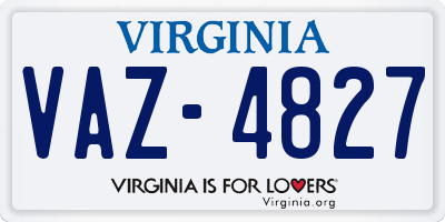 VA license plate VAZ4827