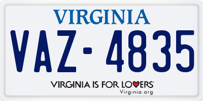 VA license plate VAZ4835