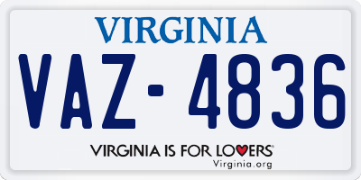 VA license plate VAZ4836