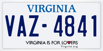 VA license plate VAZ4841