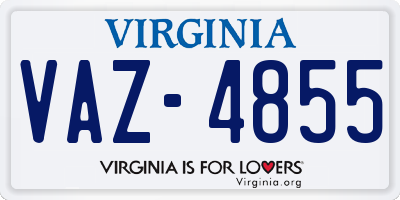 VA license plate VAZ4855
