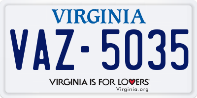 VA license plate VAZ5035