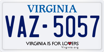 VA license plate VAZ5057