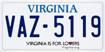 VA license plate VAZ5119