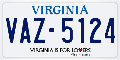 VA license plate VAZ5124