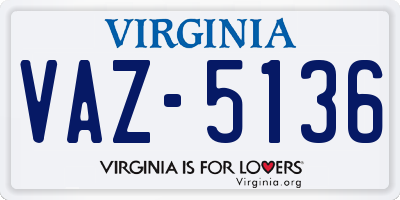 VA license plate VAZ5136