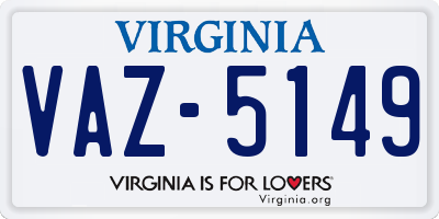 VA license plate VAZ5149
