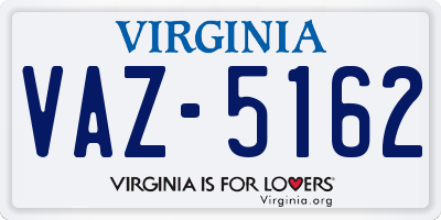 VA license plate VAZ5162