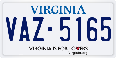 VA license plate VAZ5165