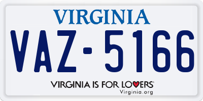 VA license plate VAZ5166