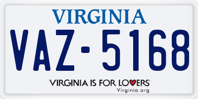 VA license plate VAZ5168