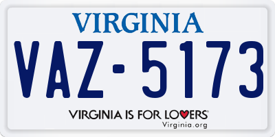 VA license plate VAZ5173