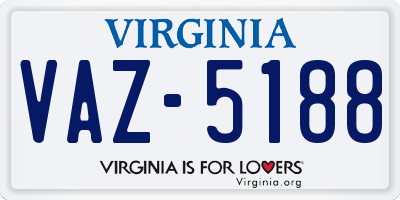 VA license plate VAZ5188