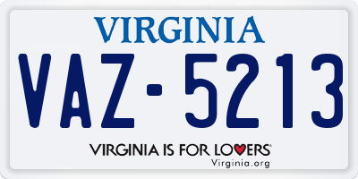 VA license plate VAZ5213