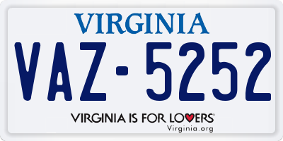 VA license plate VAZ5252