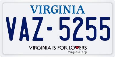VA license plate VAZ5255