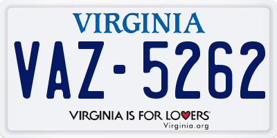 VA license plate VAZ5262
