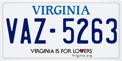 VA license plate VAZ5263
