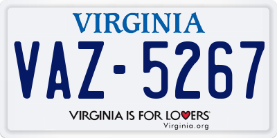 VA license plate VAZ5267