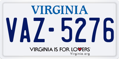 VA license plate VAZ5276