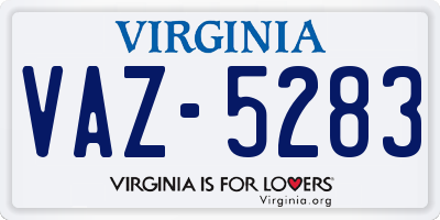 VA license plate VAZ5283