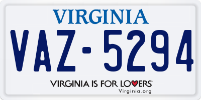 VA license plate VAZ5294