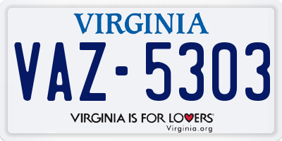 VA license plate VAZ5303